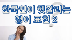  한국인이 헷갈리는 영어 표현 2