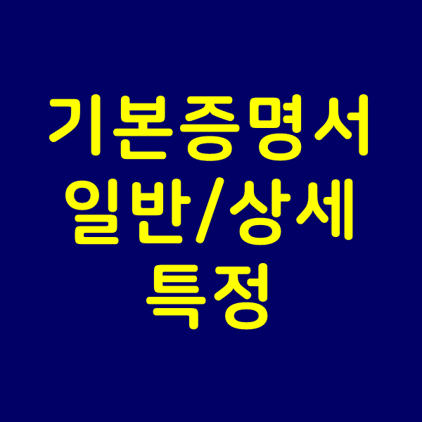  기본증명서 인터넷발급 일반 상세 특정 3가지 있음