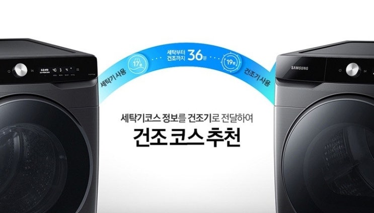  삼성전자 그랑데 AI 세탁기 WF21T6500KV 21kg + 건조기 DV17T8740BV 17kg