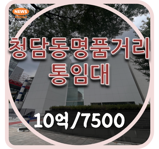  청담동 명품거리 통임대 대로변 쇼룸 사옥