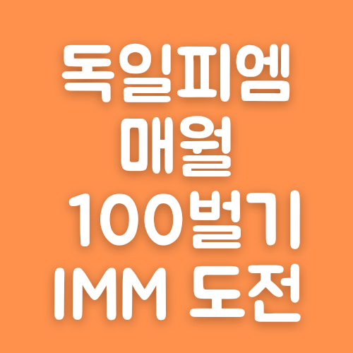  독일피엠으로 매월 100만원 벌기(IMM 도전하기)