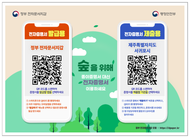 정보무늬(QR)로 전자증명서 편리하게 발급하고 제출하세요_행정안전부 정보무늬(QR)로 전자증명서 편리하게 발급하고 제출하세요_행정안전부