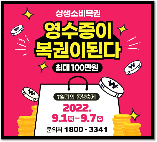 대한민국 동행세일 상생소비복권kr 사이트 최대 100만원 응모대상 응모방법