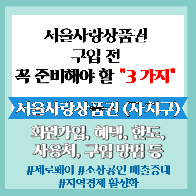  꿀팁] 서울사랑상품권(자치구) 구입 전에 꼭 준비해야 할 3가지 (feat. 혜택, 한도, 구입 방법, 사용처 조회)