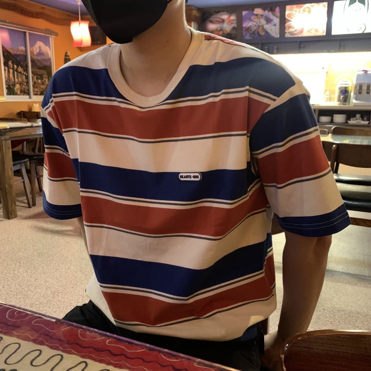 <우일신쇼핑몰> 소풍 갈 때 입기 좋은 남자 여름옷, "블란서 스트라이프 반팔 티셔츠"