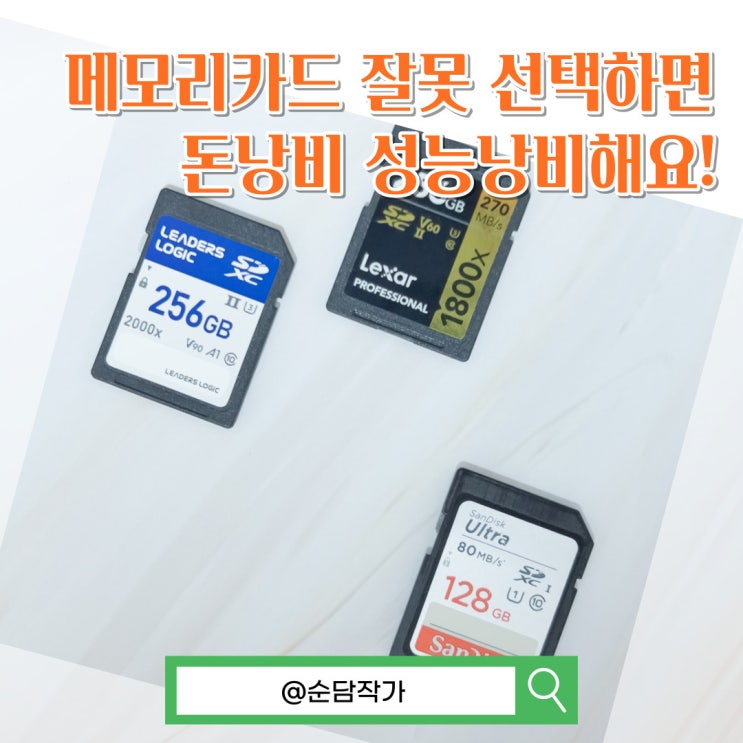  풀프레임과 크롭 미러리스 카메라 입문용 SD 메모리카드 선택하는 방법