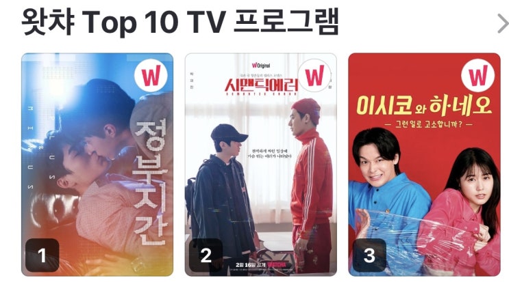  <정부지간>이 왓챠 TV 프로그램 1위라고요???
