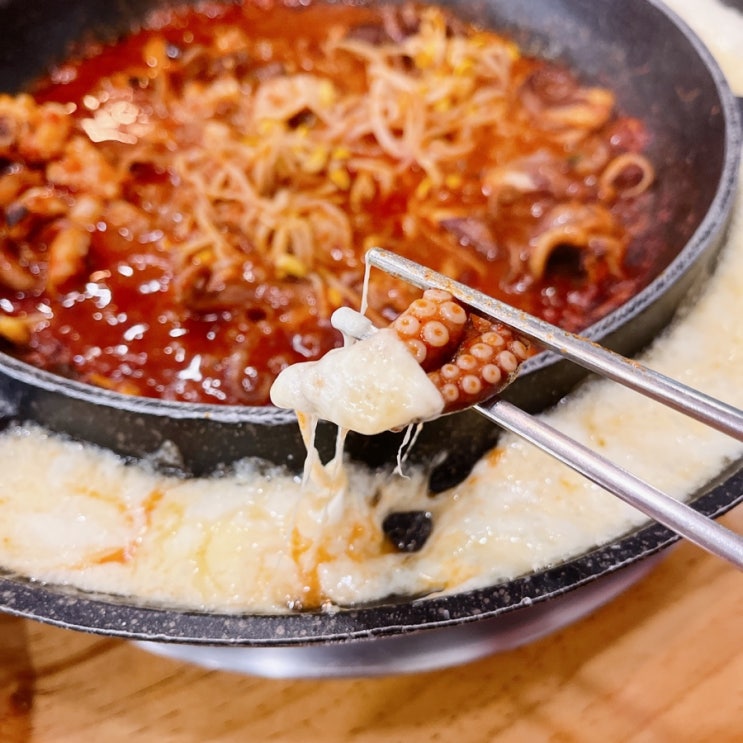  노원 쭈꾸미 갑식이네 착한낙지 : 쭈꾸미치즈철판과 볶음밥