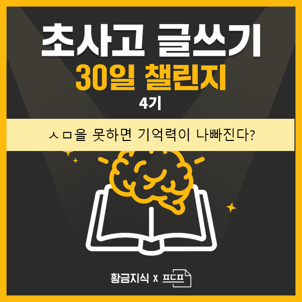  [4기] 초사고 글쓰기 30일 챌린지 #19일차 "ㅅㅁ을 못하면 기억력이 나빠진다?