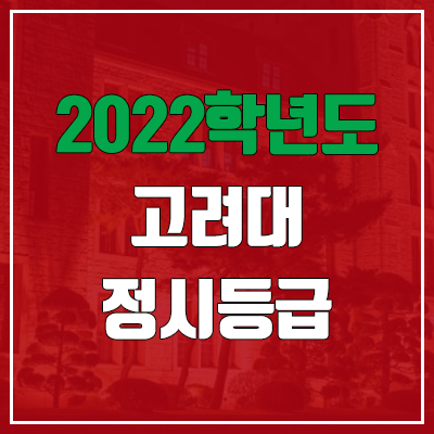 고려대 정시등급 (2022, 예비번호, 고려대학교)
