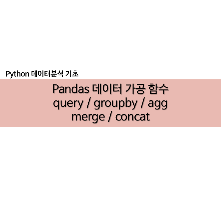 pandas 데이터 가공 query groupby agg merge concat