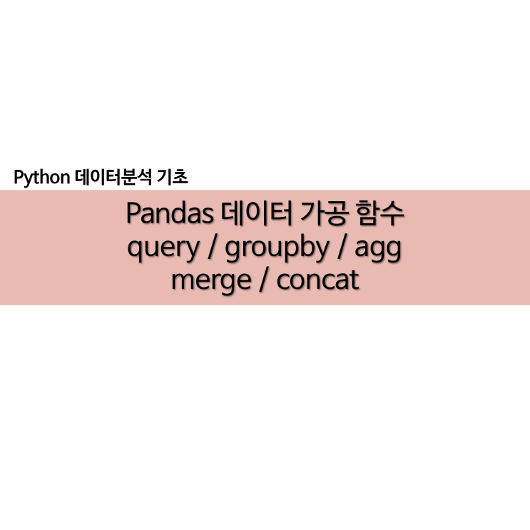  pandas 데이터 가공 query groupby agg merge concat