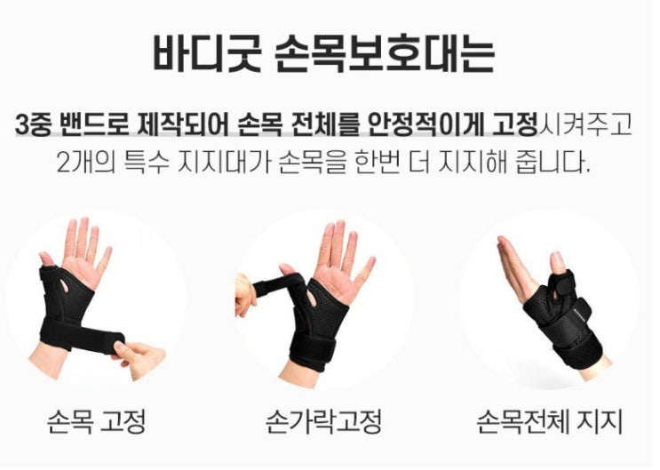  바디공식 바디굿 3단밴드 손목보호대