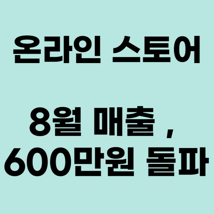  온라인 스토어 5개월차, 월 매출600만원을 갱신하다. 5개월간, 내가 온라인 스토어를 하면서 느낀 점!