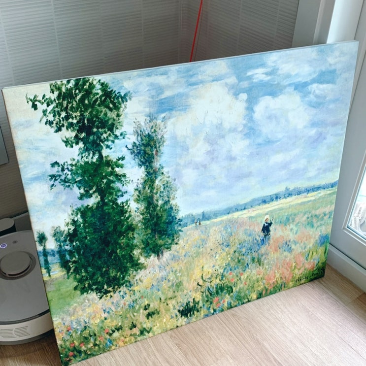  가벼운 명화 캔버스 그림 거실 액자 후기 - 꼭꼬핀 가능!!