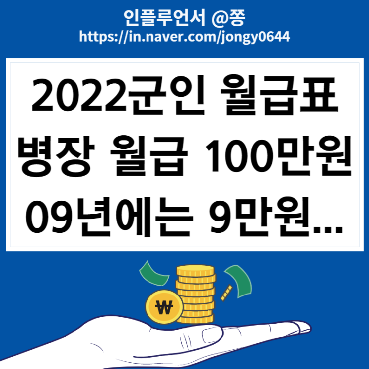 2022 군인 월급표 2023년 병장월급 100만원(+군적금 장병내일준비적금)