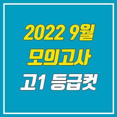  2022년 고1 9월 모의고사 등급컷 (2023 학년도)
