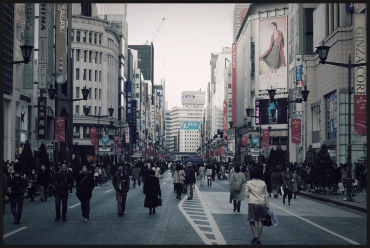 the street of GINZA avenue, winter 2009