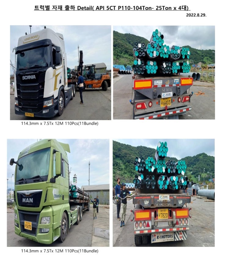  P110(114.3x7.5T) 207Ton 납품