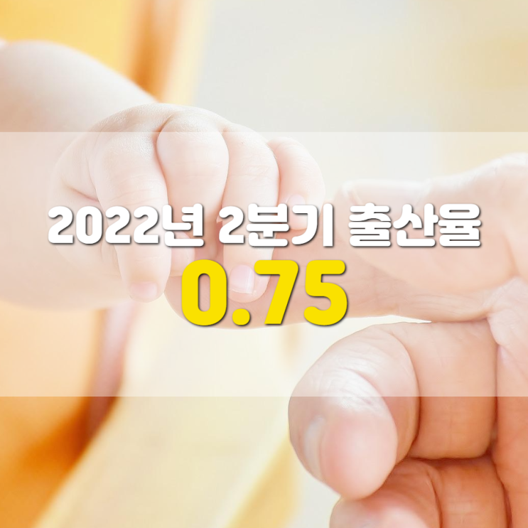 2022년 2분기 출산율 0.75(외동이 대세, OECD 중 유일한 0명대)