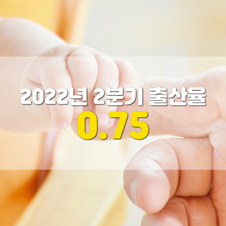  2022년 2분기 출산율 0.75(외동이 대세, OECD 중 유일한 0명대)