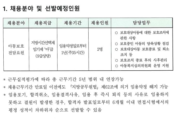 인천광역시 서구 아동보호전담요원 직무수행계획서 대행안내