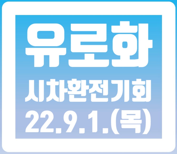 (9. 1.(목)) 유로화 시차환전투자 기회