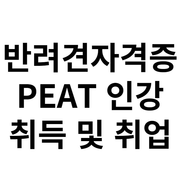 반려견자격증 peat 인강으로 취득 준비하는 방법