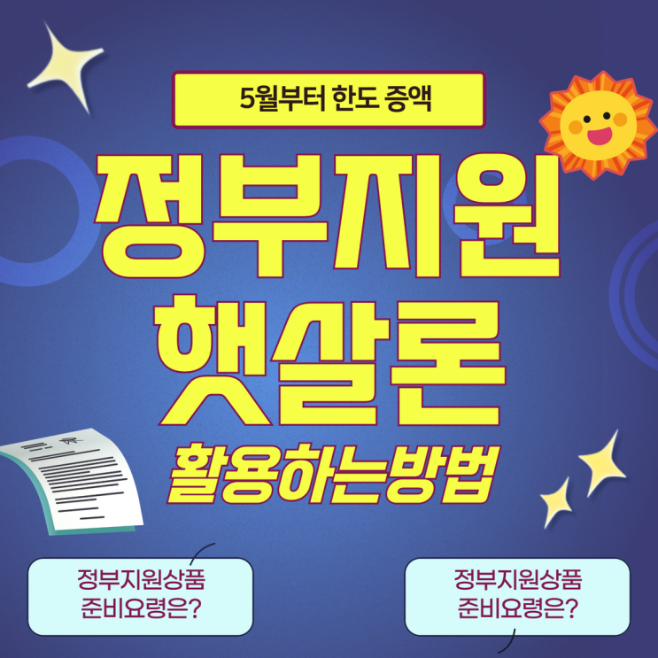  정부지원 햇살론 활용하는 방법
