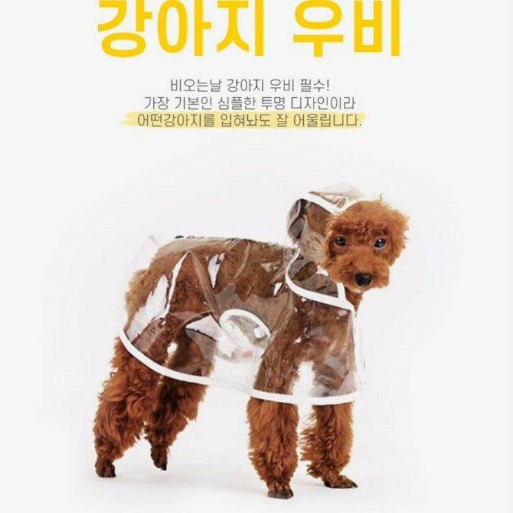  강아지산책우산 개우산 멍뭉레인코트 우비 강아지용 닥스훈트 푸들 말티즈