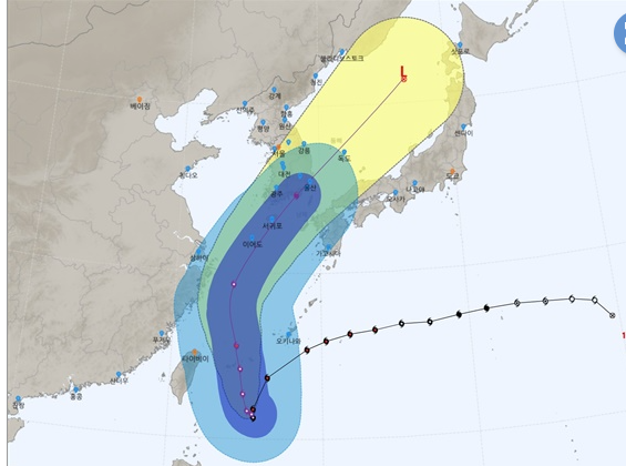  제주 태풍 힌남노 예상 위치 현재상황 풍경