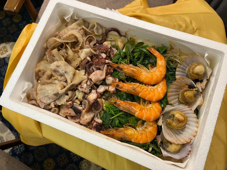  여수 삼합 맛집 거북선상회 돌문어갓삼합 포장 후기
