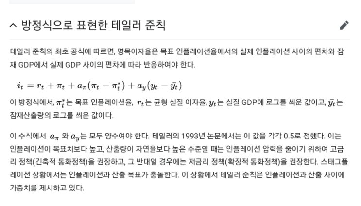  연준을 이해하기 위한 공부(테일러룰)