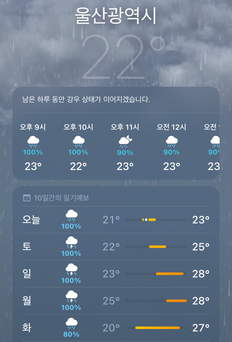  비 때문에 못 노는 금요일