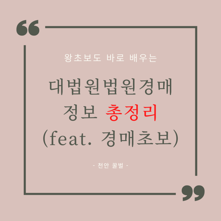 대법원법원경매정보 총정리(feat.경매초보)