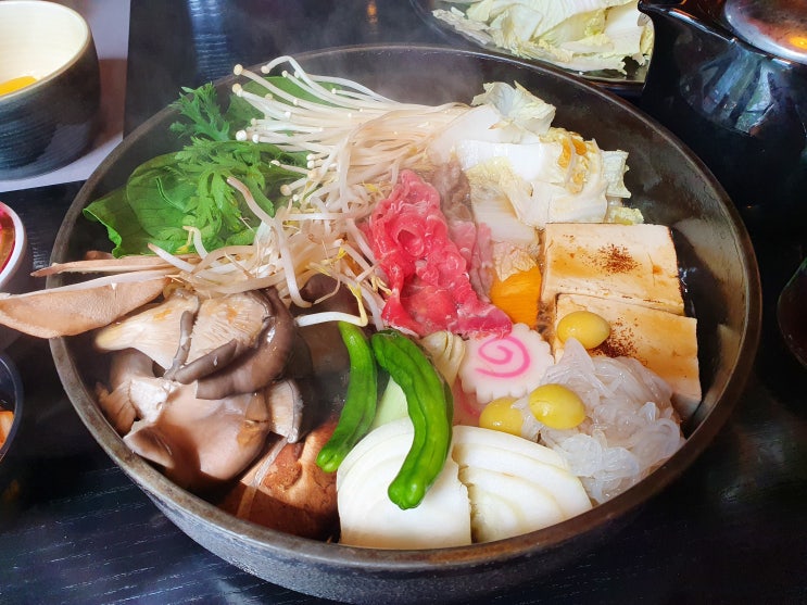  마곡 스키야키 전문점 옥소반 야채 리필가능