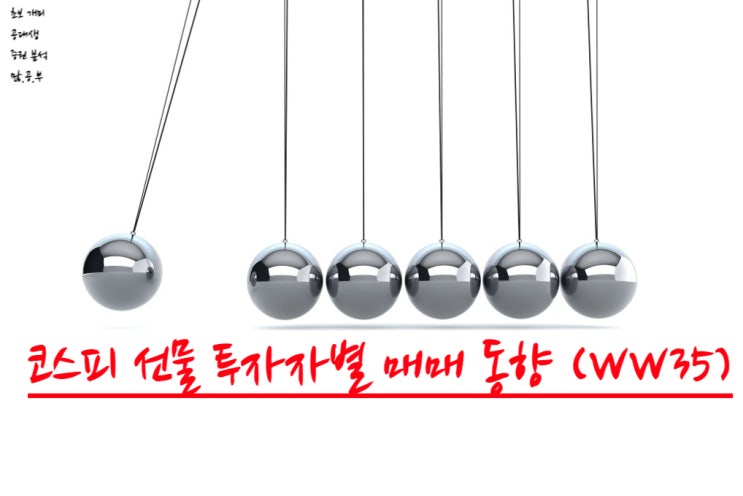  [코스피 선물] 220902 투자주체별 매매동향 (수급동향) WW35 (7~9月) + 베이스 확인