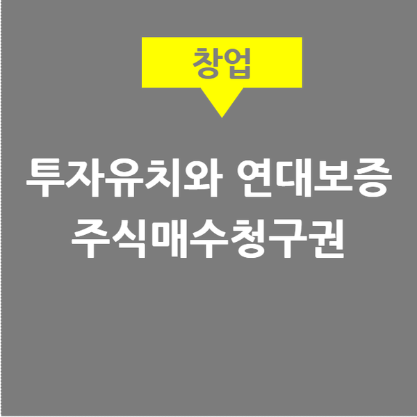  투자유치와 보증/연대보증, 주주간 계약시 주식매수청구권
