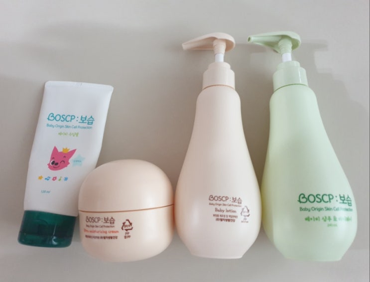  신생아때부터 사용하고있는 LG생활건강 BOSCP 보습 베이비크림,로션,바디워시,수딩젤 기록및 후기