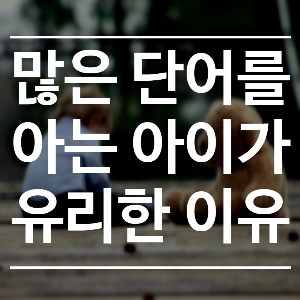  유아기 어휘력의 중요성 - 더 많은 단어를 아는 아이가 유리한 이유