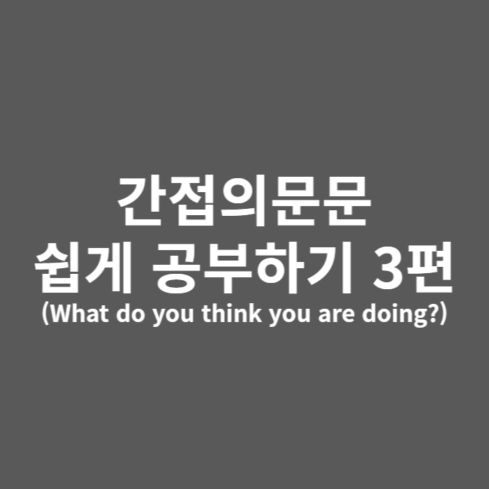  생각동사 간접의문문 어순(think, guess,suppose, imagine)