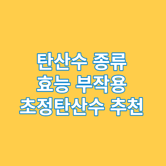  탄산수 종류, 효능, 부작용 및 초정탄산수 후기 - 내돈내산