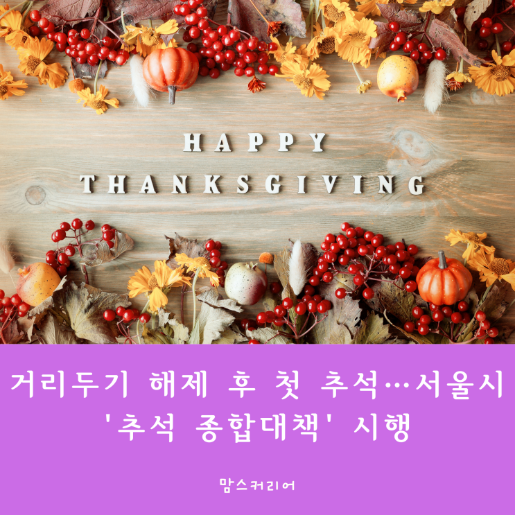 거리두기 해제 후 첫 추석…<b>서울시</b> '<b>추석 종합</b>대책' 시행