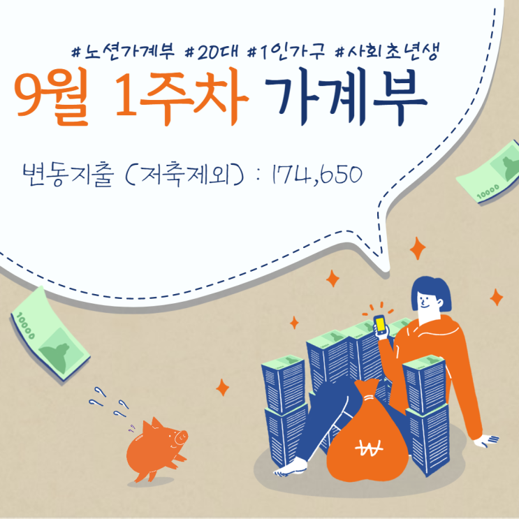  [노션 가계부] 20대 직장인 1인가구 가계부, 9월 1주차