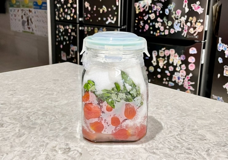  달콤상콤 시원한 맛의 토마토바질청 만들기 :: 방울토마토 껍질 쉽게 벗기는 법