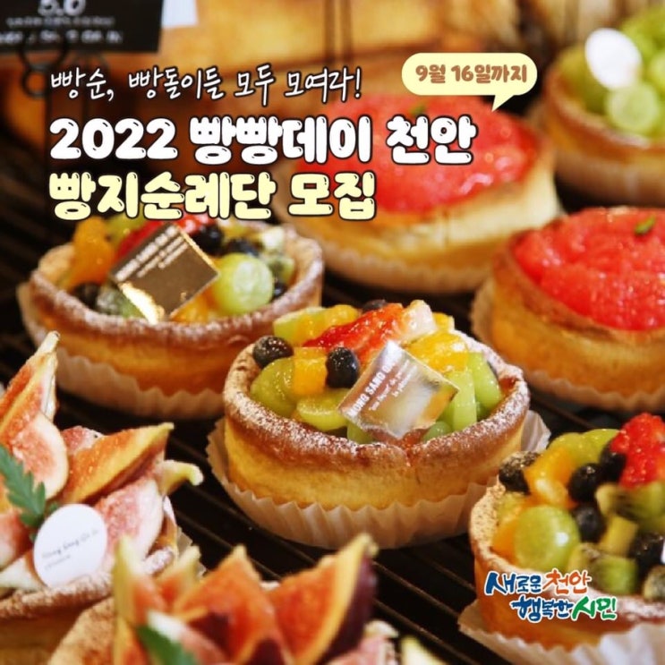 빵순, 빵돌이들 모두 주목! 10월 10일 2022 빵빵데이 천안 빵지순례단 모집 | 천안시청페이스북