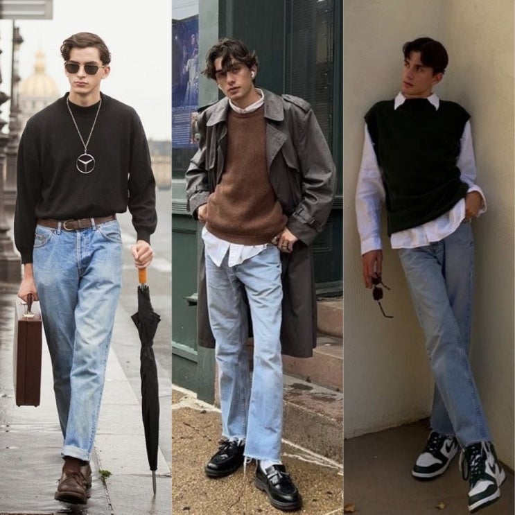  남자 연청바지 코디 가을 ootd