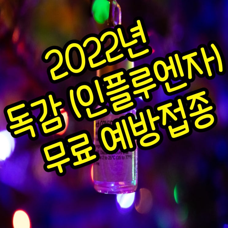  2022년 독감 인플루엔자 무료 예방접종 대상자 및 일정 총정리