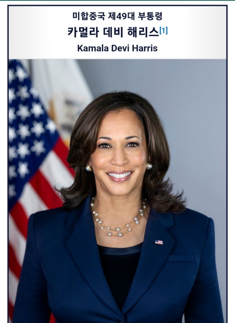 해리스 프로필 미국 부통령 방한 일정 윤석열 대통령 접견 한국산 전기차 보조금 차별 의제 비무장지대 DMZ 방문 가족 부모 남편  의붓자녀 종교 일본 아베 국장 : 네이버 블로그