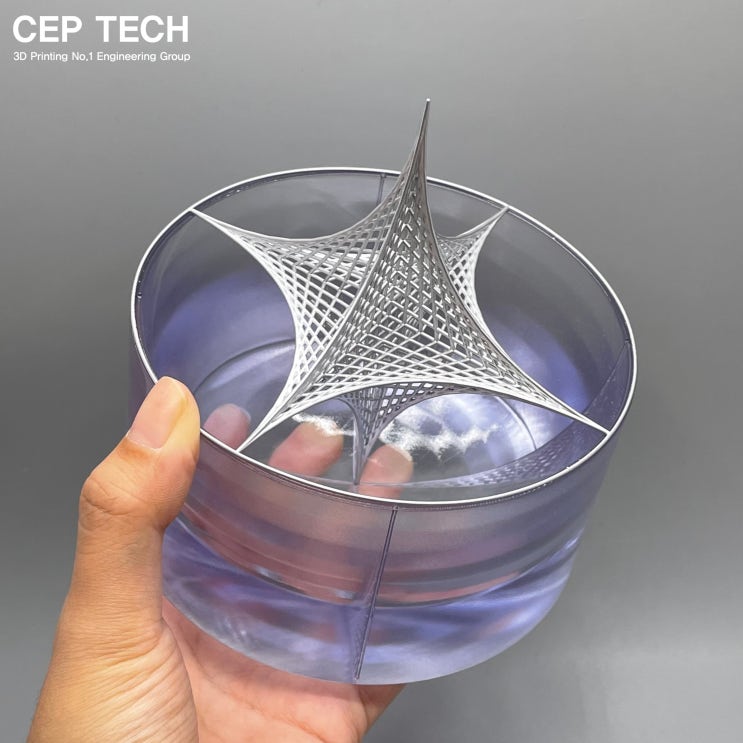 씨이피테크의 일상 | 플라스틱 3D 프린터 | SLA 방식 3D프린터로 적층결이 없는 투명한 공상적인 트로피 만들기